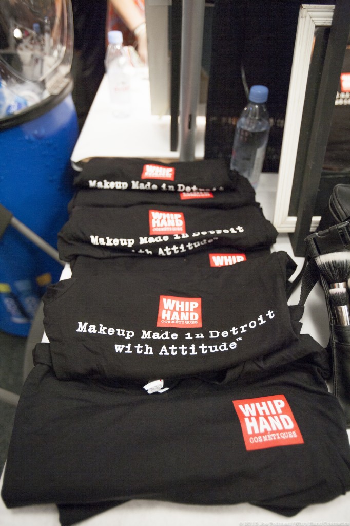 Makeup Made in Detroit With Attitude: Whip Hand Cosmetics Makeup Team Shirts Waiting Backstage at Mercedes-Benz Fashion Week Swim 2014